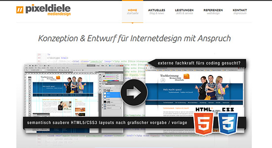 pixeldiele mediendesign Relaunch auf WordPress