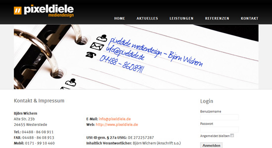 pixeldiele mediendesign - Launch der ersten Website